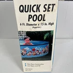 Vintage 80 Quick Set Pool 6 X 15 Kids Party Summer Blue New Old Stock. Fixed Price $38.00.