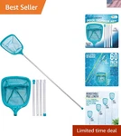 Swimming Pool 5 Foot Leaf Skimmer Net With 4 Aluminum Pole Sections - 6" Deep.... Fixed Price $25.76.