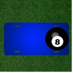 Custom Personalized License Plate With Add Names Pool Ball Number 8 Sphere. Fixed Price $13.95.