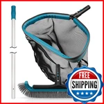 Pool Cleaning Kit: Skimmer Net, 10.5FT Pole & 17.5" Brush For In/above Ground. Fixed Price $71.15.