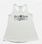 Reel Legends Patriotic Tank Top Women Med White Salt Sand & Liberty Turtle. Fixed Price $12.50.