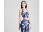 Josie Natori Solstice T-back Cropped Top Blue Wave Navy Size 0917. Fixed Price $14.40.