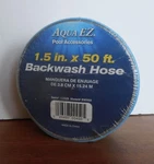 1.5" X 50' Backwash Hose, Aqua Ez Pool Accessories, Blue, BWH50. Fixed Price $12.97.