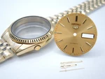 New Gold Plated Case Kit Fluted Bezel,dial, Hands & Bracelet Automatic 7S26-3119. Fixed Price $99.99.