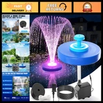 Large Floating Pond Fountain With Led Lights, Water Aerator Pump, 33FT Cord. Fixed Price $101.69.