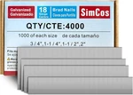 Simcos 18 Gauge Brad Nails Sizes (2",1-1/2",1-1/4",3/4") Assembly 4000. Fixed Price $24.24.