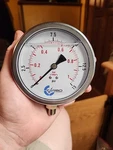 4" Pressure Gauge, Stainless Steel Case, Liquid Filled, Lower Mnt 15 Psi Carbo. Fixed Price $35.00.