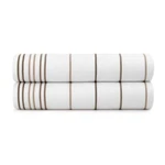 (2 Pk) Pacific Bay Pool Beach Towel White W/multi-tan Pencil Stripe 30X70. Fixed Price $24.99.
