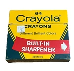 Vtg Binney & Smith 64 Crayola Box Built Sharpener With Retired Colors *pics*. Fixed Price $9.00.