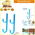 Pool Aluminum Hanger Set Blue 2 Hooks Wall Mount For Telescoping Poles. Fixed Price $15.95.