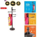 Pool & Spa Valet, Adjustable Patio Towel Holder With Weighted Base, Ou.... Fixed Price $93.59.