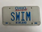 Vanity License Plate Swimming Sports Pool Decor Ohio Swimmers. Fixed Price $44.99.