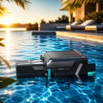 Robotic Pool Surface Cleaner Skimmer Solar Cordless Vacuum. Fixed Price $250.00.