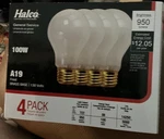 8..HALCO 100W Incondescent Frosted Light Bulbs. Fixed Price $25.00.