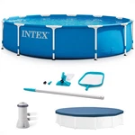 Intex 12' 30" Metal Frame Above Ground Pool, Filter, Cover, & Maintenance Kit. Fixed Price $238.87.