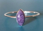 925 Sterling Silver Ring Rare Charoite Gemstone Size 17, 18 Or 19 Genuine Jewellery. Fixed Price $45.14.