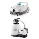 Intex Automatic Pool Cleaner W/krystal Clear Saltwater System & Sand Filter Pump. Fixed Price $495.58.