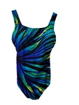 Robby Len One Piece Womens 18W Blue Striped Tank Built-in Bra Tummy Control. Fixed Price $24.99.