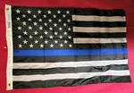 Thin Blue Line Flag American Made 2X3 Ft Nyl-glo By Annin Usa #3915. Fixed Price $28.00.