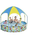 Bestway Covered Pool With Water Mister & Shade 8 Ft Steel Pro Round New In Box. Fixed Price $200.00.