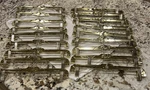 18 National Co. Gold Finish 14 Hard Plastic & Metal Skirt/pant Hangers. Fixed Price $22.99.