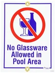 Pentair R232600 No Glassware In Pool Area Sign. Fixed Price $19.95.