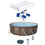 Bestway Multicolor Led Waterfall & 14'X42" Above Ground Swimming Pool Set. Fixed Price $461.99.