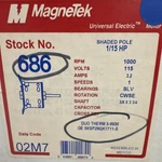 Magnetek Electric Motor 1/15 Hp For Duo Therm 3-9930 Ge 5KSP29QK1711-S. Fixed Price $150.00.