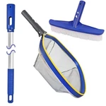 Swimming Pool Cleaning Kit With 14" Brush, 50" Pole & Fine Mesh Skimmer Net. Fixed Price $37.16.