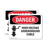 (2 Pack) High Voltage Underground Cable Osha Danger Sign Decal Metal Plastic. Fixed Price $83.99.