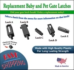 Baby Pet Gate Replacement Latch For Select Regalo, Carlson Frisco Brands. Fixed Price $14.99.