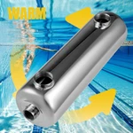 Pool Heat Exchanger Tube 200K Same Side 1"+ 1/2"FPT Fast 304 Stainless Steel. Fixed Price $136.91.
