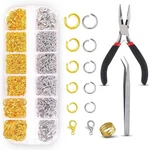 1200PCS Open Jump Rings And Lobster Clasps Jewelry Fixing Kit With Tools Gold/si. Fixed Price $11.89.
