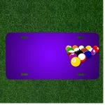Custom Personalized License Plate With Add Names Balls Pool Billiards Game. Fixed Price $13.95.