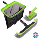 Sepetrel Deluxe Pool Cleaning Kit: Skimmer Net, 17.5" Brush Head, Rotatable Scru. Fixed Price $66.07.