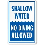 No Diving Allowed Aluminum Weatherproof Sign C00509. Fixed Price $12.99.