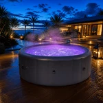 85" Inflatable Hot Tub 5-7 Person Outdoor Spa Blow Up Heated Massage Pool Led. Fixed Price $884.24.