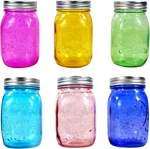 Colored Mason Jars Wide-mouth Set, Durable With Lids And. Fixed Price $27.15.