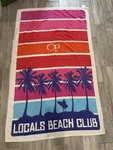 Vintage Large Hot Pink Blue Ocean Pacific Oversized Beach Towel Club Surf. Fixed Price $27.94.