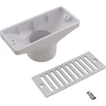 Gutter Drain, Pentair 2.5" X 6", W/grate, White. Fixed Price $36.99.
