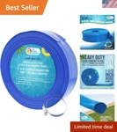 Durable 1-1/2" X 100' Pool Backwash Hose With Clamp Ideal For Maintenance. Fixed Price $54.00.
