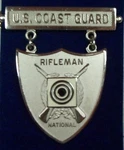 Coast Guard Rifle Eic Excellence In Competition Badge Medal, Silver, National. Fixed Price $13.95.