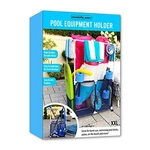 Pool Equipment Holder With Towel Drying Bars, Mesh Blue / White Pvc. Fixed Price $57.20.