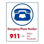 Aquatic 6010WS1012E 12" X 10" Emergency Numbers Sign. Fixed Price $22.90.