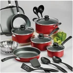 Tramontina Primaware 18 Pc Non-stick Cookware Set Red Pots Pans Kitchen New. Fixed Price $64.99.