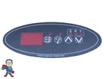 Overlay, Hydro-quip Eco 1, Pump Light, Temp Up, Down, Small Oval. Fixed Price $24.99.
