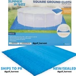 Summer Waves Square Ground Cloth Cover For 15 Ft Inflatable/frame Pools - New. Fixed Price $28.00.